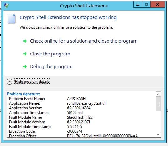What is crypto shell extensions